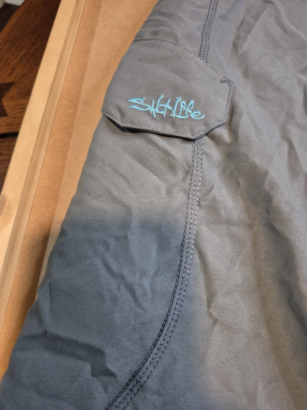 Salt Life Grey Boardshorts with Teal Drawstring 4563/7